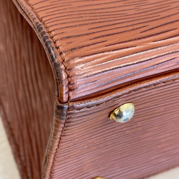 Fendi Vintage Brown Epi Leather Top Handle Bag - Preowned - Picture 9 of 15